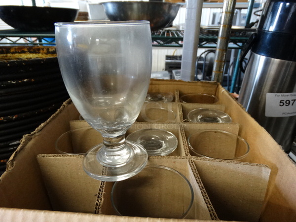 11 BRAND NEW! Footed Glass Beverage Glasses. 3x3x5.5. 11 Times Your Bid! - Image 2 of 2