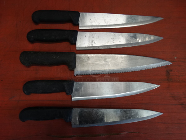 5 Metal Chef Knives. Includes 14". 5 Times Your Bid! - Image 1 of 8