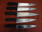 5 Metal Chef Knives. Includes 14". 5 Times Your Bid!