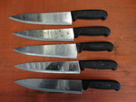5 Metal Chef Knives. Includes 14". 5 Times Your Bid!