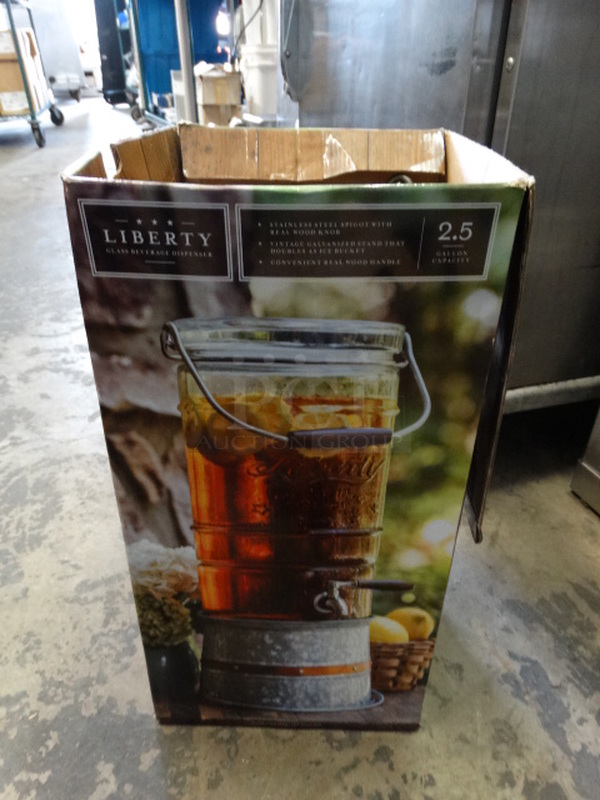 2 BRAND NEW IN BOX! Glass Beverage Dispensers. 9.5x9.5x16. 2 Times Your Bid! - Image 6 of 6