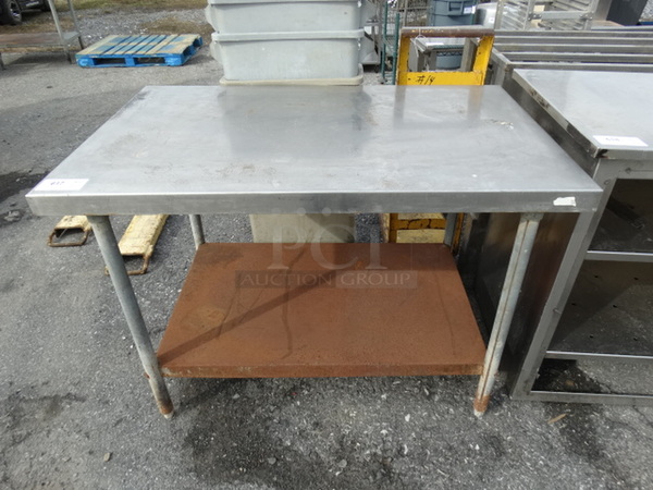 Stainless Steel Table w/ Metal Undershelf. 48.5x30x34