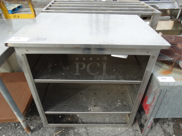 Stainless Steel Table w/ 2 Undershelves. 36.5x26x36.5