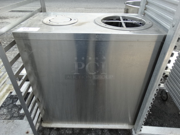 Stainless Steel commercial 2 Well Plate Return on Commercial Casters. 30x17x36
