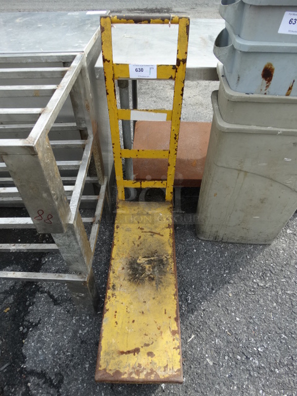 Yellow Metal Cart on Commercial Casters. 12x36x41