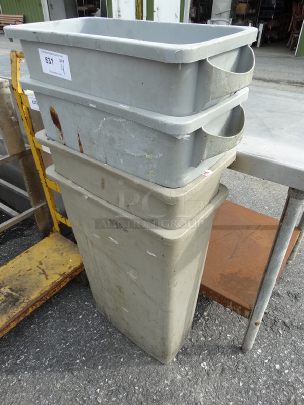 4 Gray Slim Jim Trash Cans. 11x20x30. 4 Times Your Bid! - Image 2 of 3