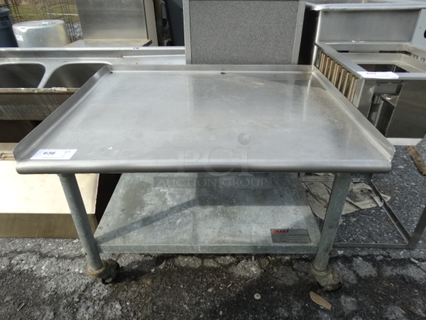Stainless Steel Commercial Equipment Stand w/ Metal Undershelf on Commercial Casters. 36x30x24