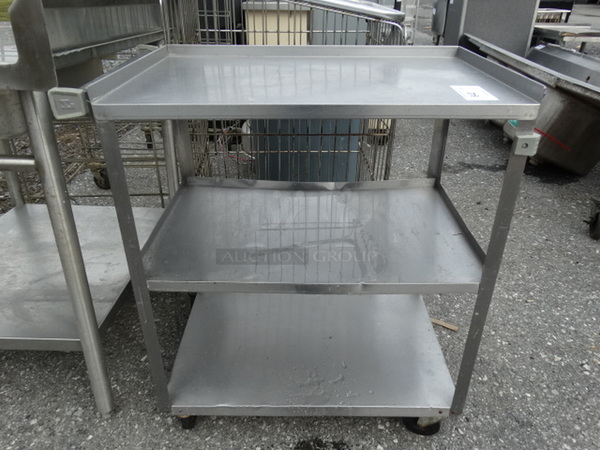 Stainless Steel 3 Tier Cart on Commercial Casters. 18x31x33