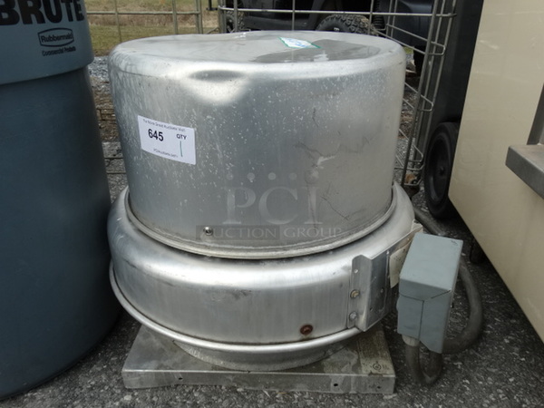 Metal Commercial Mushroom Exhaust Fan. 208-230 Volts, 3 Phase. 30x38x34
