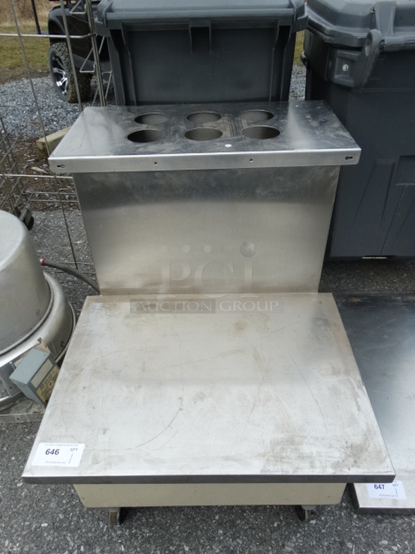 Stainless Steel Commercial 2 Tier Counter on Commercial Casters. 30x30x34.5 - Image 1 of 5
