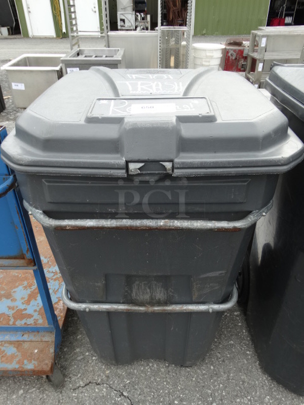 Black Poly Trash Can. 30x34x43