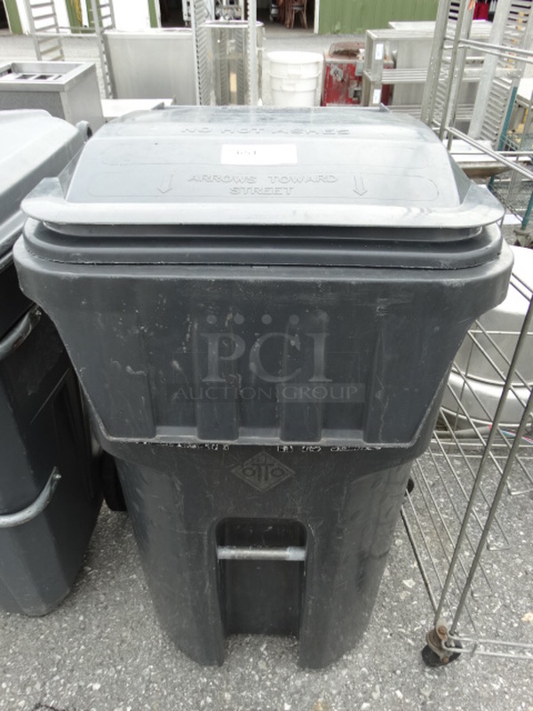 Black Poly Trash Can. 24x34x47 - Image 1 of 5