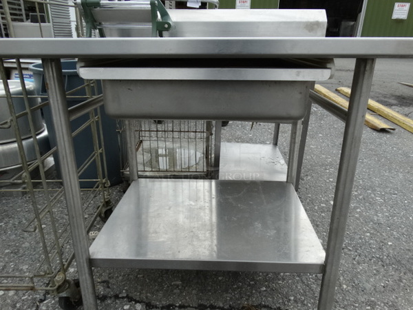 Stainless Steel Commercial Table w/ French Fry Cutter, Backsplash, Drawer and Undershelf. 36x30x39 - Image 3 of 7
