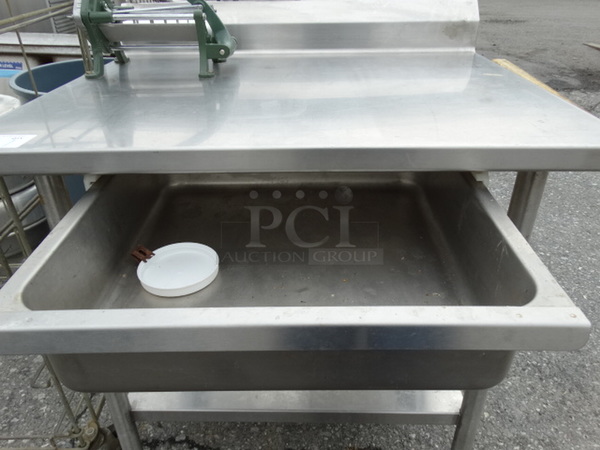 Stainless Steel Commercial Table w/ French Fry Cutter, Backsplash, Drawer and Undershelf. 36x30x39 - Image 4 of 7