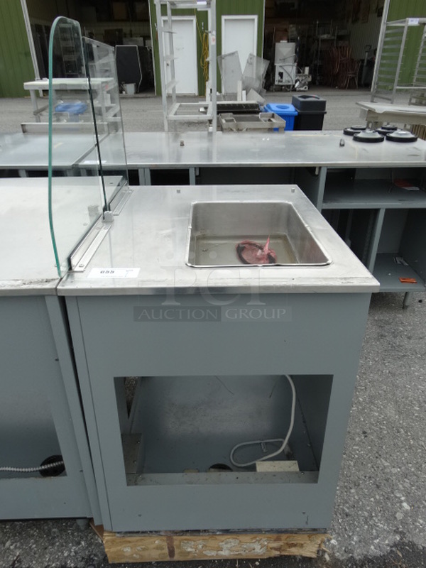 NICE! 2003 Duke Model SUB-HF-R24 Stainless Steel Commercial Soup Warmer Make Line Piece. 120 Volts, 1 Phase. 25x34.5x54