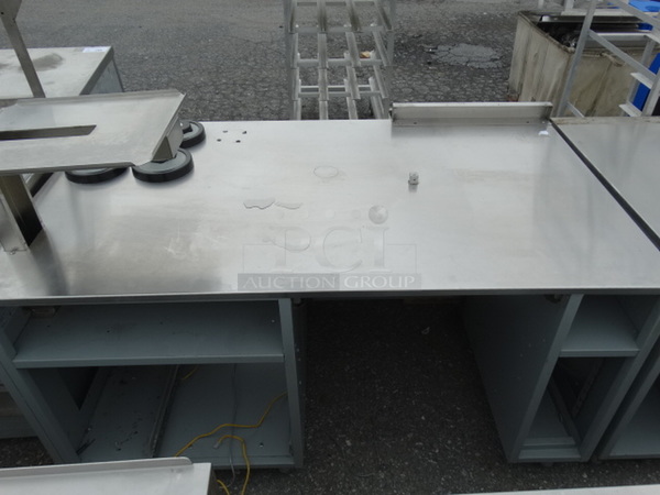 NICE! 2003 Duke Model SUB-CU-60A Stainless Steel Commercial Make Line Cashier Piece. 61x34.5x46
