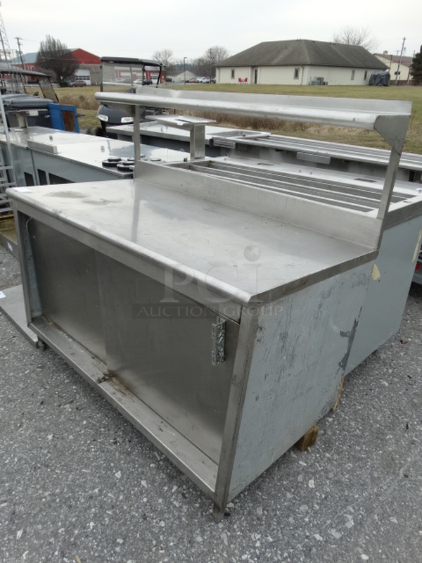 Stainless Steel Commercial Counter w/ 2 Sliding Doors. 59x30x53 - Image 6 of 7