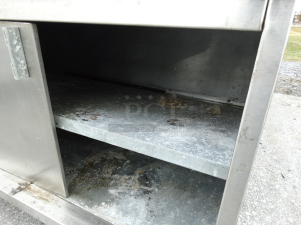 Stainless Steel Commercial Counter w/ 2 Sliding Doors. 59x30x53 - Image 7 of 7