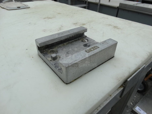 Metal Commercial Rack w/ Cutting Board Countertop, Vegetable Slicer Mount and Commercial Can Opener Mount on Commercial Casters. 25.5x34.5x42 - Image 5 of 7