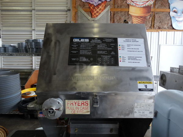 2 EXQUISITE! Items; Giles Model FSH-2-PH Stainless Steel Commercial Ventless Grease Hood and 2010 Pitco Frialator Model SEF184 Stainless Steel Commercial Electric Powered Deep Fat Fryer w/ Filtration System. 208-240 Volts, 3 Phase. 24x42x82. 2 Times Your Bid - Image 4 of 8