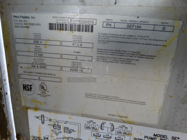 2 EXQUISITE! Items; Giles Model FSH-2-PH Stainless Steel Commercial Ventless Grease Hood and 2010 Pitco Frialator Model SEF184 Stainless Steel Commercial Electric Powered Deep Fat Fryer w/ Filtration System. 208-240 Volts, 3 Phase. 24x42x82. 2 Times Your Bid - Image 6 of 8