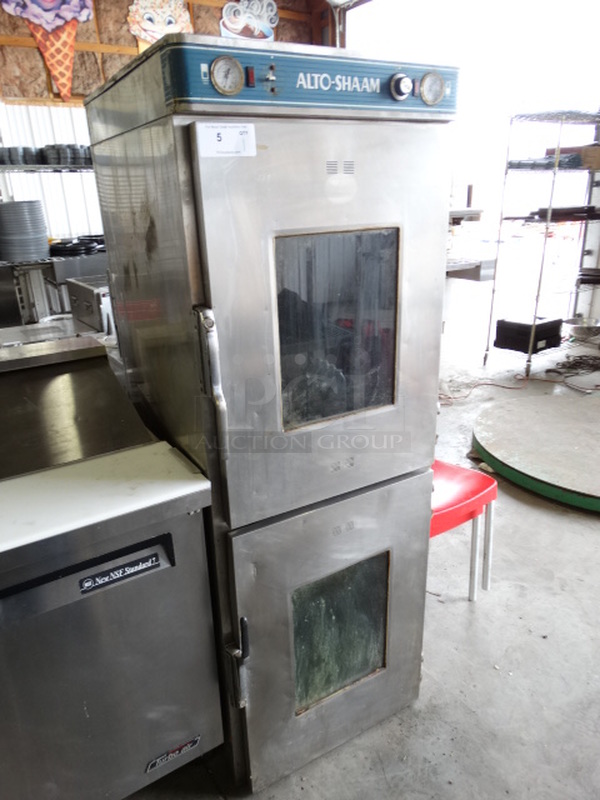 WOW! Alto Shaam Model 1200-UPS Stainless Steel Commercial Halo Heat Pass Through 2 Half Size Door Holding Cabinet. 125 Volts, 1 Phase. 24x34x68. Cannot Test Due To Plug Style - Image 3 of 9