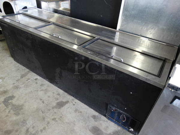 NICE! Continental Model CBC95 Stainless Steel Commercial Bottle Back Bar Cooler w/ 3 Sliding Lids. 115 Volts, 1 Phase. 95x28x34. Tested and Does Not Power On - Image 2 of 8
