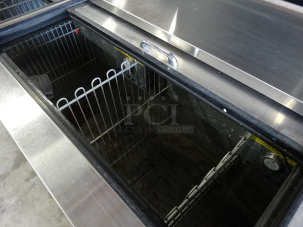 NICE! Continental Model CBC95 Stainless Steel Commercial Bottle Back Bar Cooler w/ 3 Sliding Lids. 115 Volts, 1 Phase. 95x28x34. Tested and Does Not Power On - Image 7 of 8
