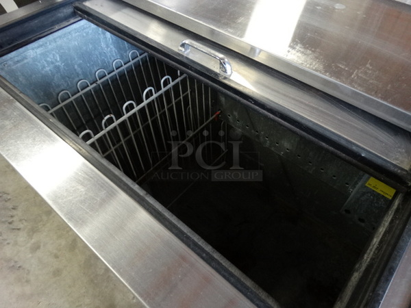 NICE! Continental Model CBC95 Stainless Steel Commercial Bottle Back Bar Cooler w/ 3 Sliding Lids. 115 Volts, 1 Phase. 95x28x34. Tested and Does Not Power On - Image 8 of 8