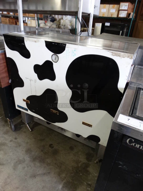 NICE! Silver King Model SK3IMP Stainless Steel Commercial Countertop 3 Head Milk Dispenser. Comes w/ Drip Tray Grate! 115 Volts, 1 Phase. 38x17x40. Tested and Working! - Image 3 of 7