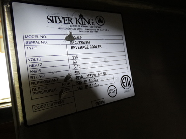 NICE! Silver King Model SK3IMP Stainless Steel Commercial Countertop 3 Head Milk Dispenser. Comes w/ Drip Tray Grate! 115 Volts, 1 Phase. 38x17x40. Tested and Working! - Image 6 of 7