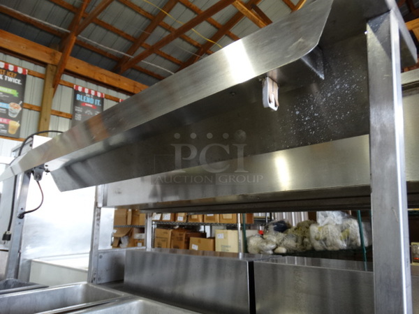 NICE! Eagle Stainless Steel Commercial Electric Powered 3 Well Steam Table w/ Sneeze Guard on Commercial Casters. 120 Volts, 1 Phase. 48x23x53. Tested and Working! - Image 4 of 8