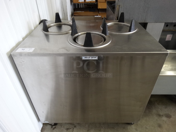 NICE! Servolift Eastern Stainless Steel Commercial 3 Well Plate Return on Commercial Casters. 37x26x40