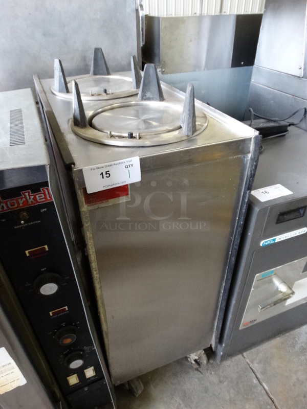 Stainless Steel Commercial 2 Well Plate Return on Commercial Casters. 15x30.5x40  - Image 3 of 5