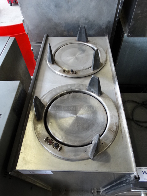 Stainless Steel Commercial 2 Well Plate Return on Commercial Casters. 15x30.5x40  - Image 4 of 5