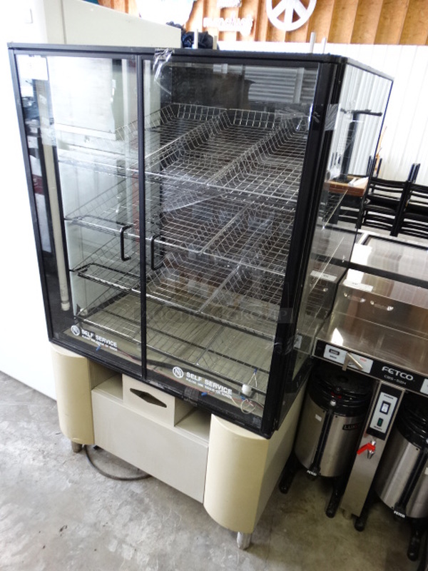 Metal Commercial Floor Style Bakery Display Case Merchandiser w/ Metal Basket Racks. 36x32x61 - Image 2 of 6