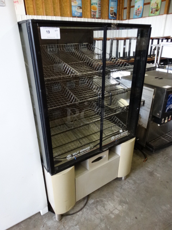 Metal Commercial Floor Style Bakery Display Case Merchandiser w/ Metal Basket Racks. 36x32x61 - Image 3 of 6