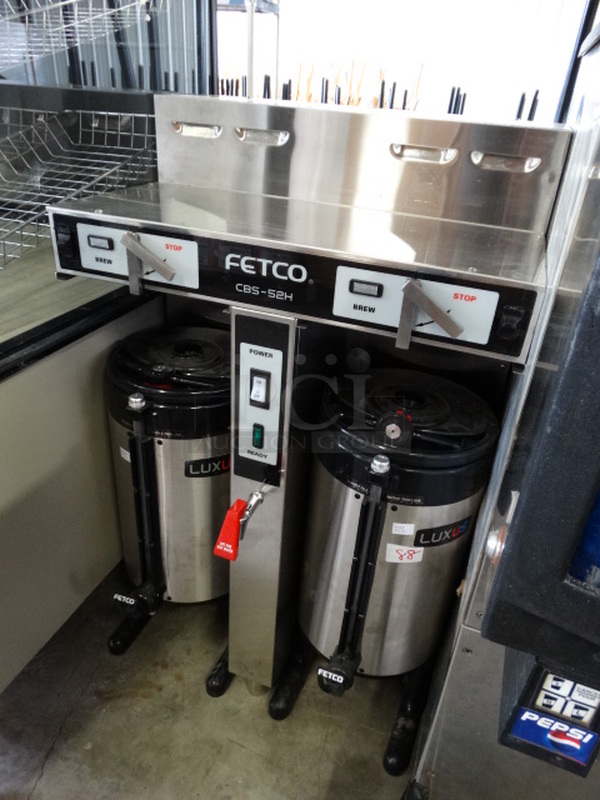 NICE! Fetco Model CBS-52H Stainless Steel Commercial Countertop Dual Coffee Machine w/ Hot Water Dispenser and 2 Stainless Steel Satellites. 21x16.5x34.5 - Image 2 of 7