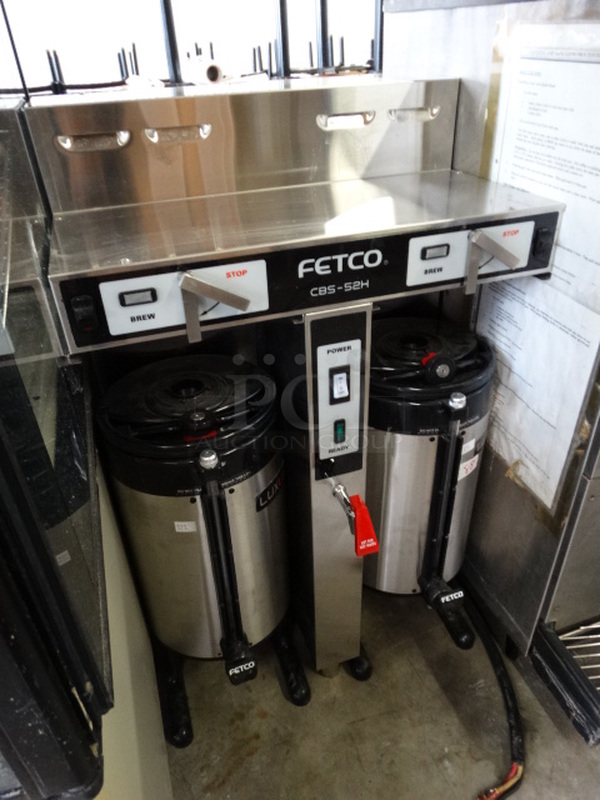 NICE! Fetco Model CBS-52H Stainless Steel Commercial Countertop Dual Coffee Machine w/ Hot Water Dispenser and 2 Stainless Steel Satellites. 21x16.5x34.5 - Image 3 of 7