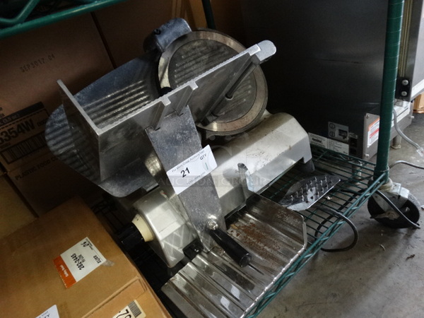 NICE! Stainless Steel Commercial Countertop Meat Slicer w/ Blade Sharpener. 26x22x17. Cannot Test Due To Missing Power Switch - Image 3 of 5