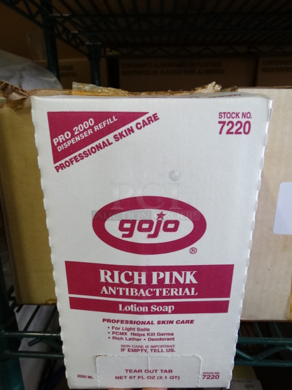2 Cases of Go Jo Rich Pink Antibacterial Lotion Soap. 4 Per Case. 5x3.5x9. 2 Times Your Bid!
