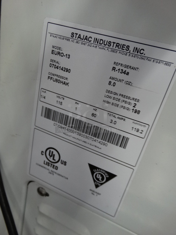 NICE! Stajac Model EURO-13 Metal Commercial Chest Freezer Merchandiser on Commercial Casters. 115 Volts, 1 Phase. 47x25x34.5. Tested and Working! - Image 8 of 8