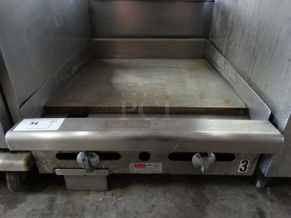 NICE! Stainless Steel Commercial Countertop Gas Powered Flat Top Griddle. 24x32.5x14