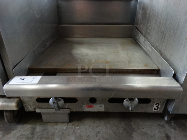 NICE! Stainless Steel Commercial Countertop Gas Powered Flat Top Griddle. 24x32.5x14 - Image 1 of 5