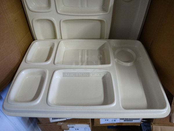 10 Tan Poly 5 Compartment Serving Trays. 19.5x13.5x2. 10 Times Your Bid!