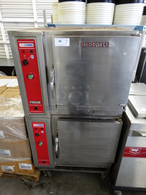 2 GORGEOUS! Blodgett Model BCS-6/AA Stainless Steel Commercial Electric Powered Combi Convection Ovens on Commercial Casters. 208 Volts, 3 Phase. 36x31x68. 2 Times Your Bid!