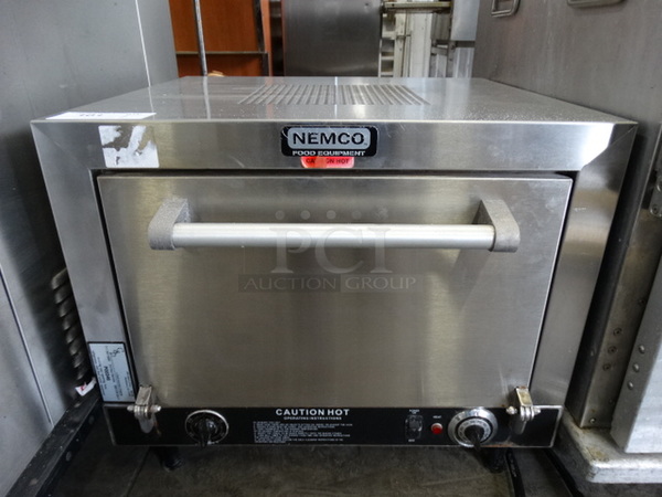 NICE! Nemco Stainless Steel Commercial Countertop Electric Powered Pizza Oven w/ 2 Stones. 25x25x22