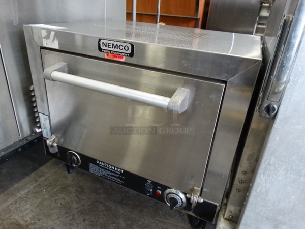 NICE! Nemco Stainless Steel Commercial Countertop Electric Powered Pizza Oven w/ 2 Stones. 25x25x22 - Image 2 of 7