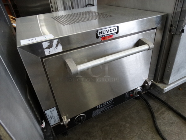 NICE! Nemco Stainless Steel Commercial Countertop Electric Powered Pizza Oven w/ 2 Stones. 25x25x22 - Image 3 of 7