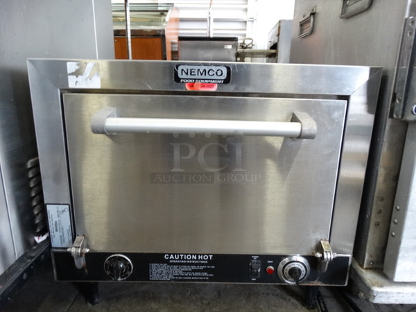 NICE! Nemco Stainless Steel Commercial Countertop Electric Powered Pizza Oven w/ 2 Stones. 25x25x22 - Image 4 of 7